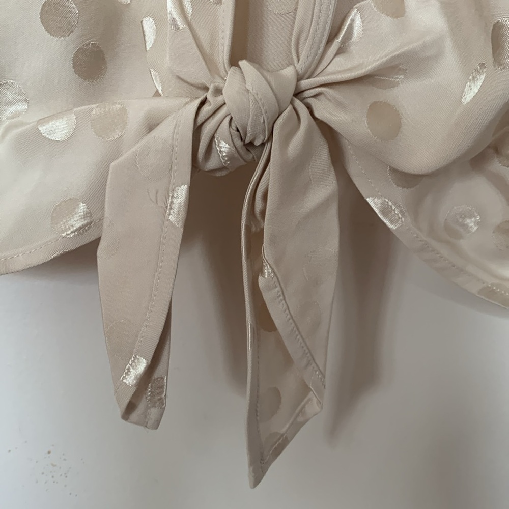 Champagne coloured high neck open back shirt - Picture 3 of 8